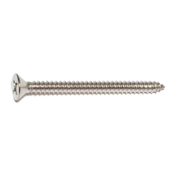 Midwest Fastener Sheet Metal Screw, #12 x 2-1/2 in, 18-8 Stainless Steel Flat Head Phillips Drive, 6 PK 35931 - main